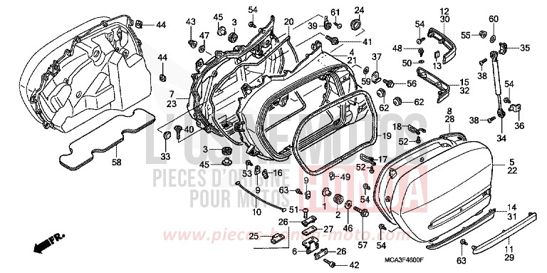 SACOCHE de Gold Wing BILLET SILVER METALLIC (NHA27) 2006